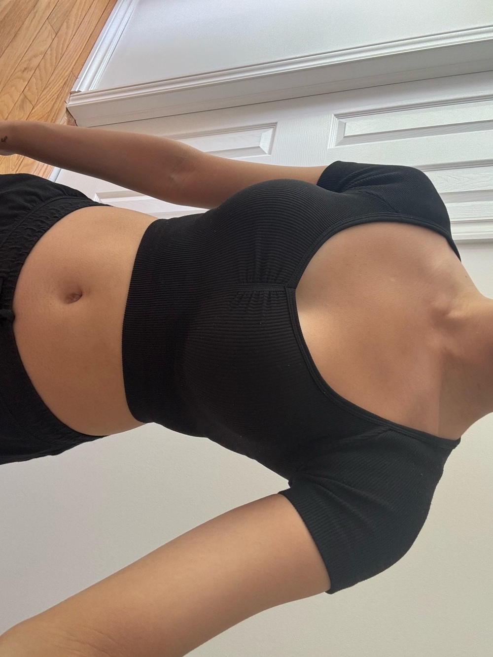 Aritzia Sunday Best Black Crop Top